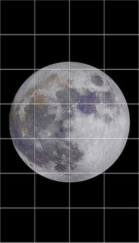 Tile mural with realistic full Moon on black background – modern decorative ceramic tile